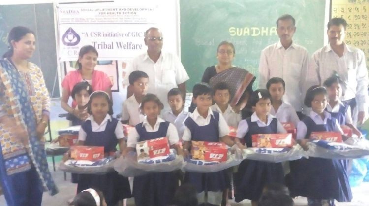 CSR Initiative By GIC Re- School kit distribution at Narivali Z.P School