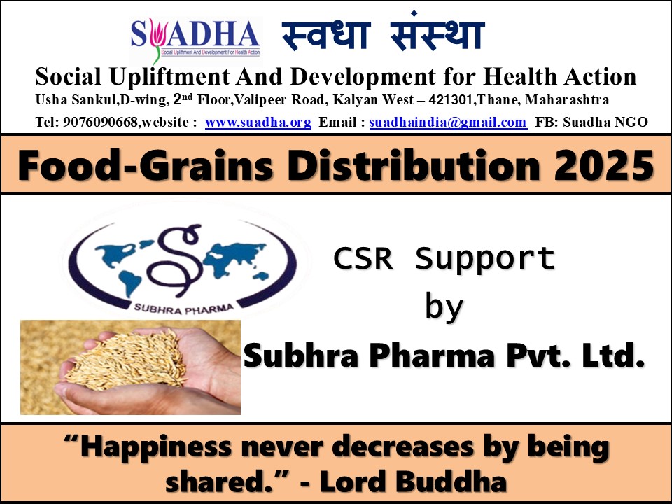 CSR Support by Subhra Pharma Pvt. Ltd. Food-GrainDistribution - Pitru Paksha Seva Initiative