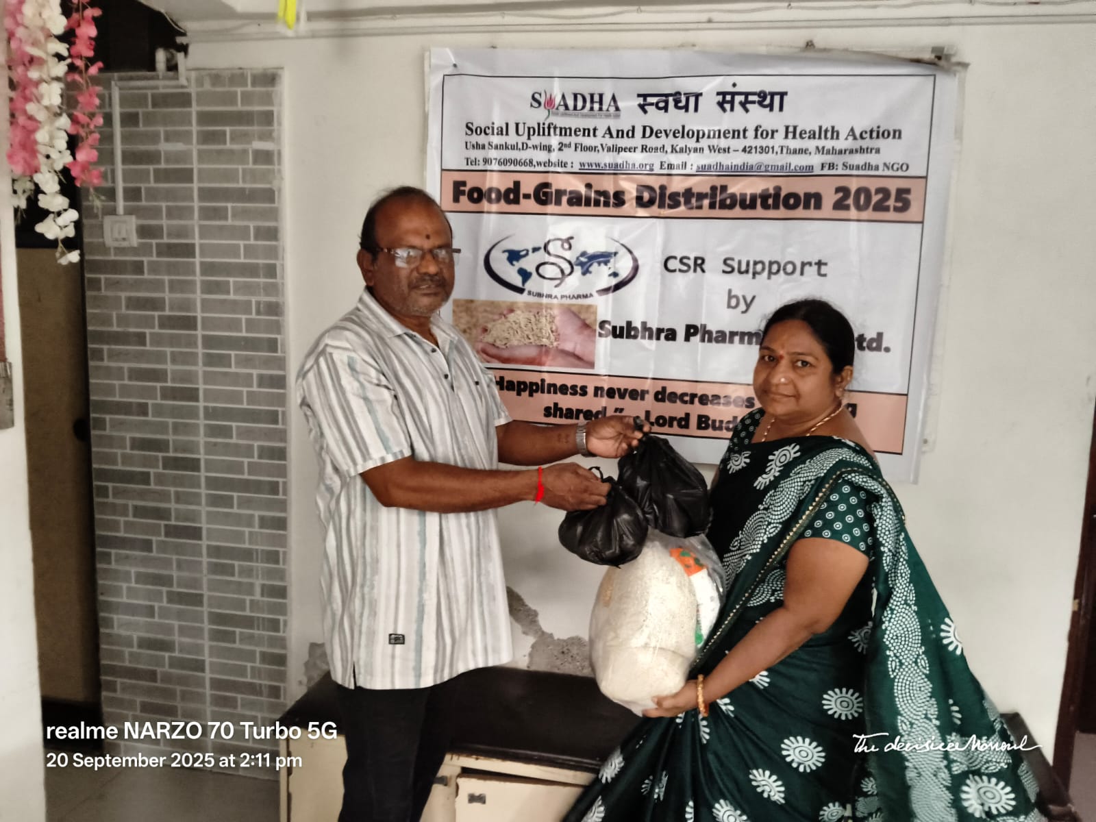 CSR Support by Subhra Pharma Pvt. Ltd. Food-GrainDistribution - Pitru Paksha Seva Initiative