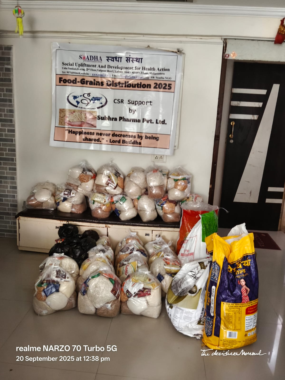CSR Support by Subhra Pharma Pvt. Ltd. Food-GrainDistribution - Pitru Paksha Seva Initiative