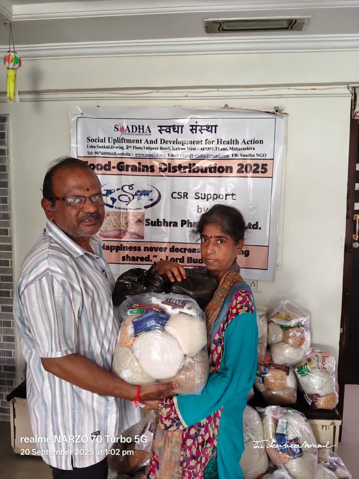 CSR Support by Subhra Pharma Pvt. Ltd. Food-GrainDistribution - Pitru Paksha Seva Initiative