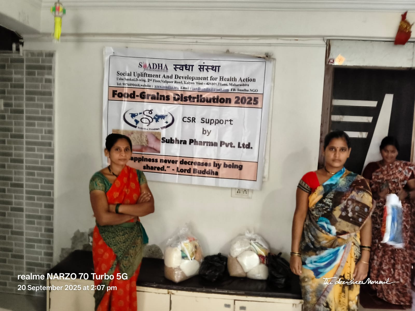 CSR Support by Subhra Pharma Pvt. Ltd. Food-GrainDistribution - Pitru Paksha Seva Initiative