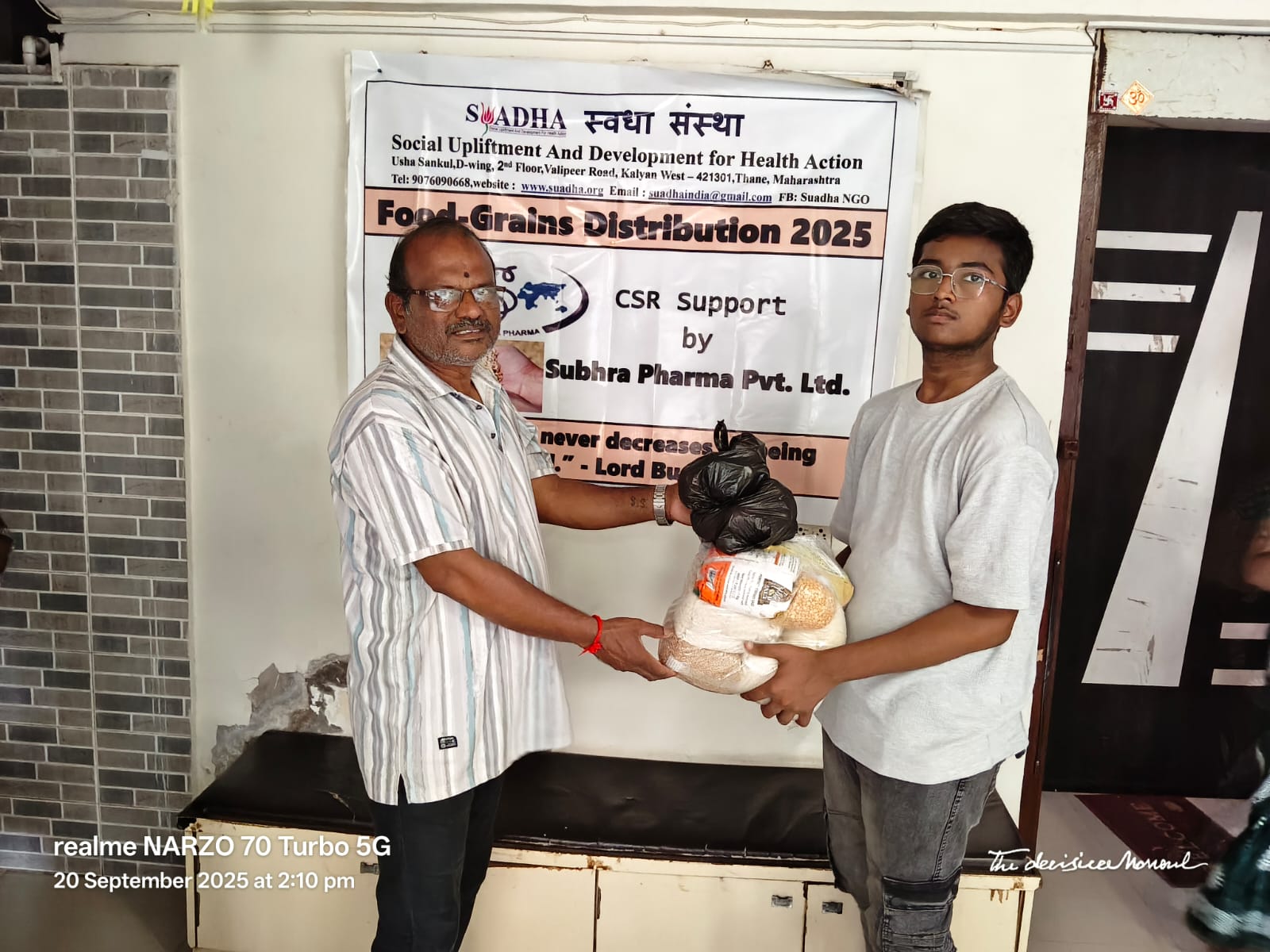 CSR Support by Subhra Pharma Pvt. Ltd. Food-GrainDistribution - Pitru Paksha Seva Initiative